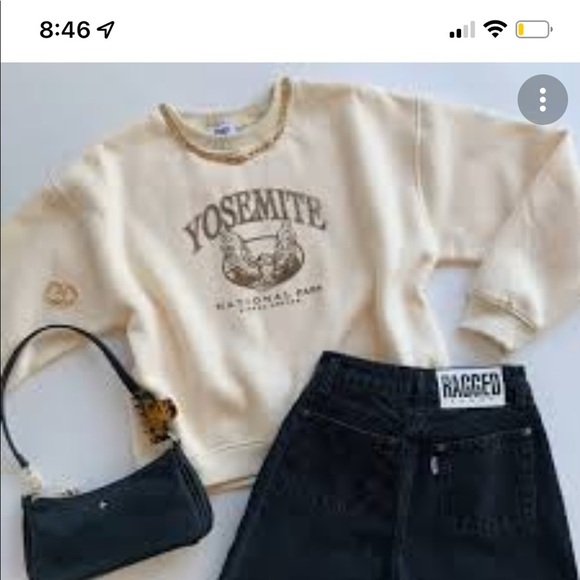 Princess Polly YOSEMITE OVERSIZED CREWNECK SWEATSHIRT CREAM - Picture 3 of 7